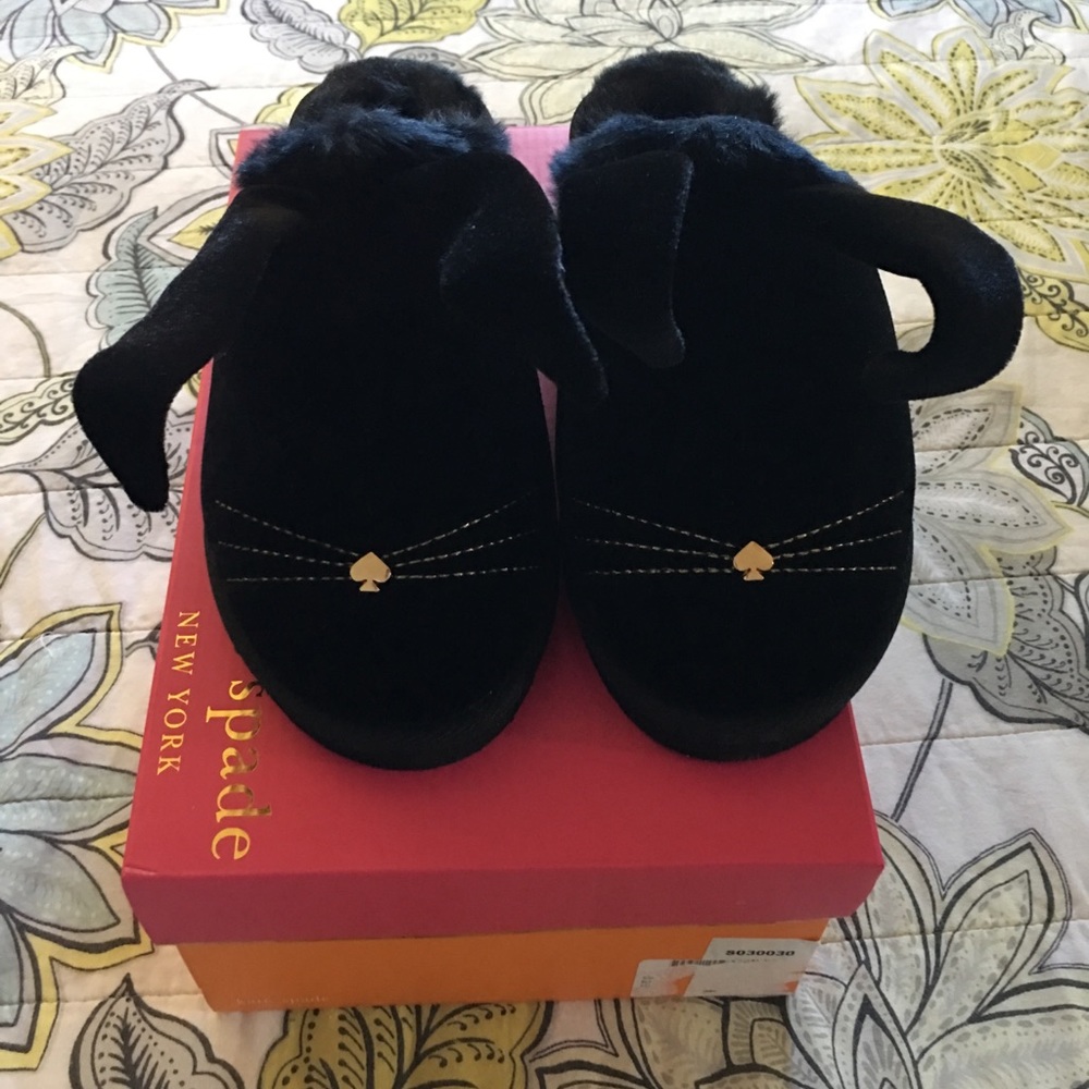 Kate Spade Black Bunny Slippers